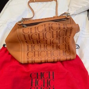 BROWN LEATHER CAROLINA HERRERA BAG